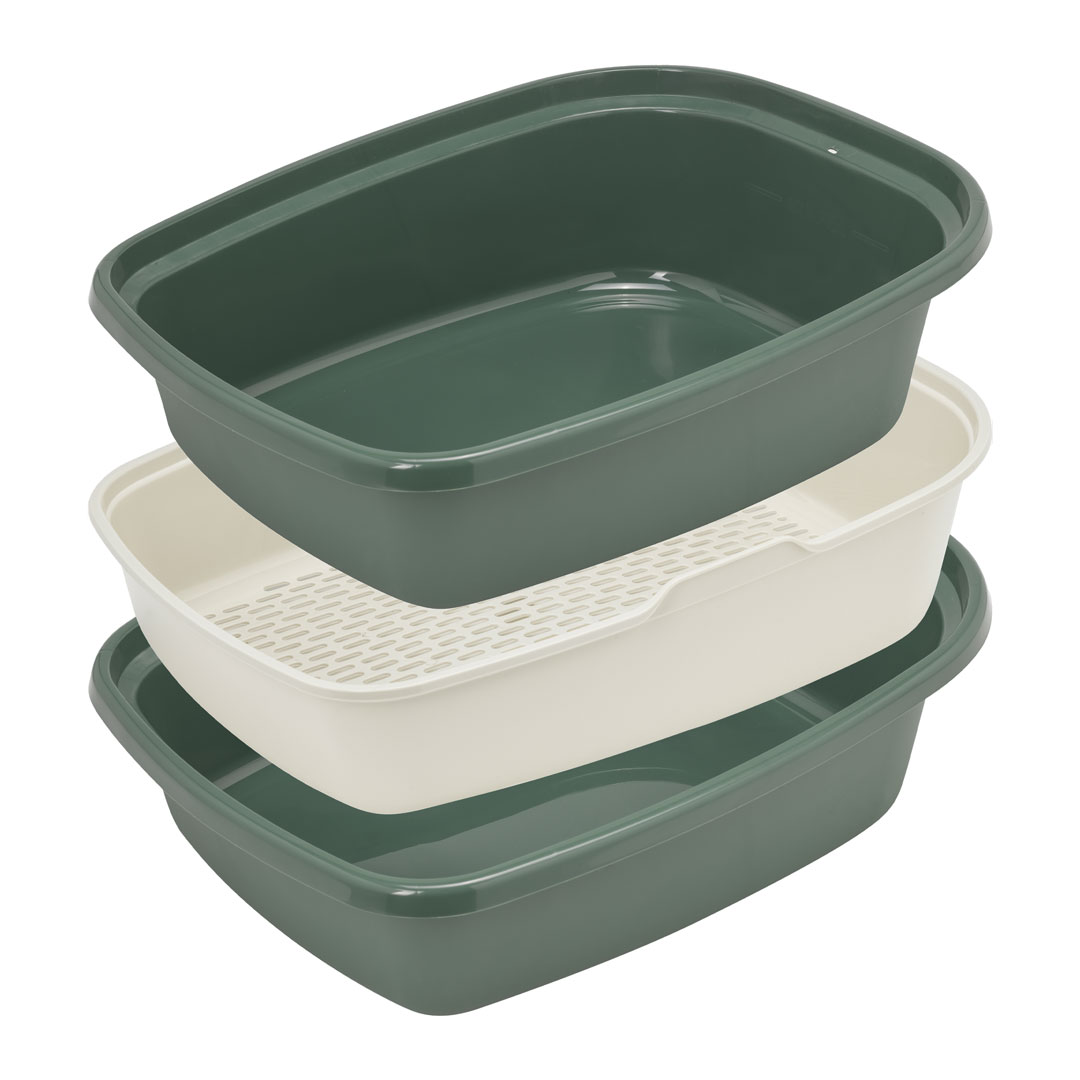 Sifting Litter Box, 1 box | Complete sifting litter box system including 2 trays and 1 sifting grid