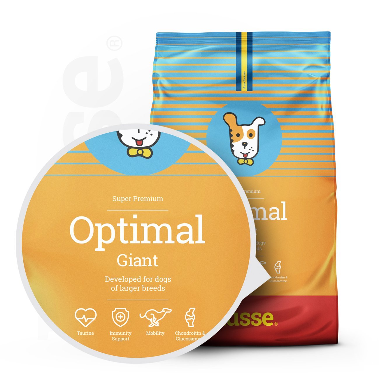 Optimal Giant 12kg Husse Natural Complete Adult Dry Dog Food Chicken High Energy for Large Active Dogs 12 kg 471673