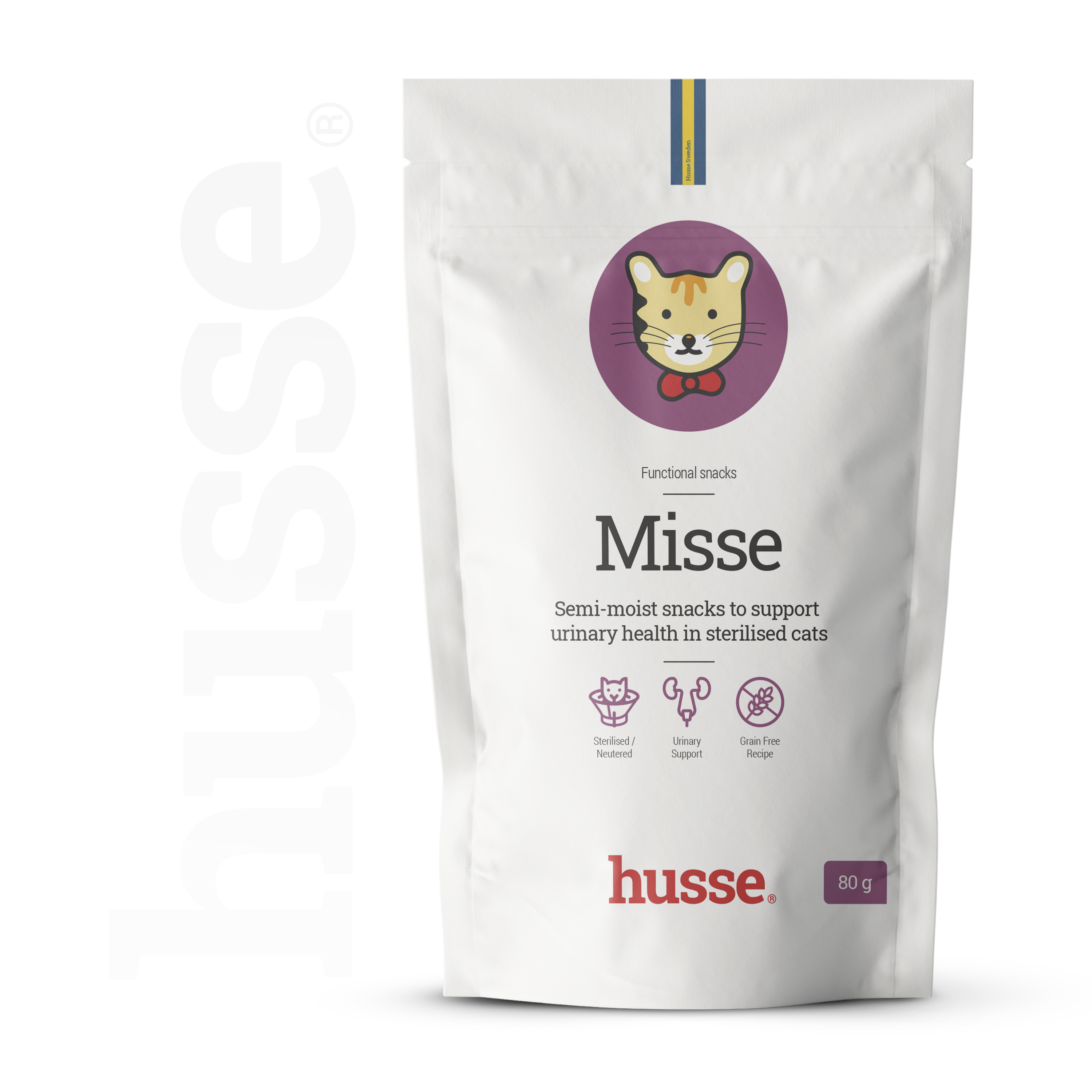 Misse, 80 g | Funktionella snacks för urinvägsstöd hos kastrerade katter.