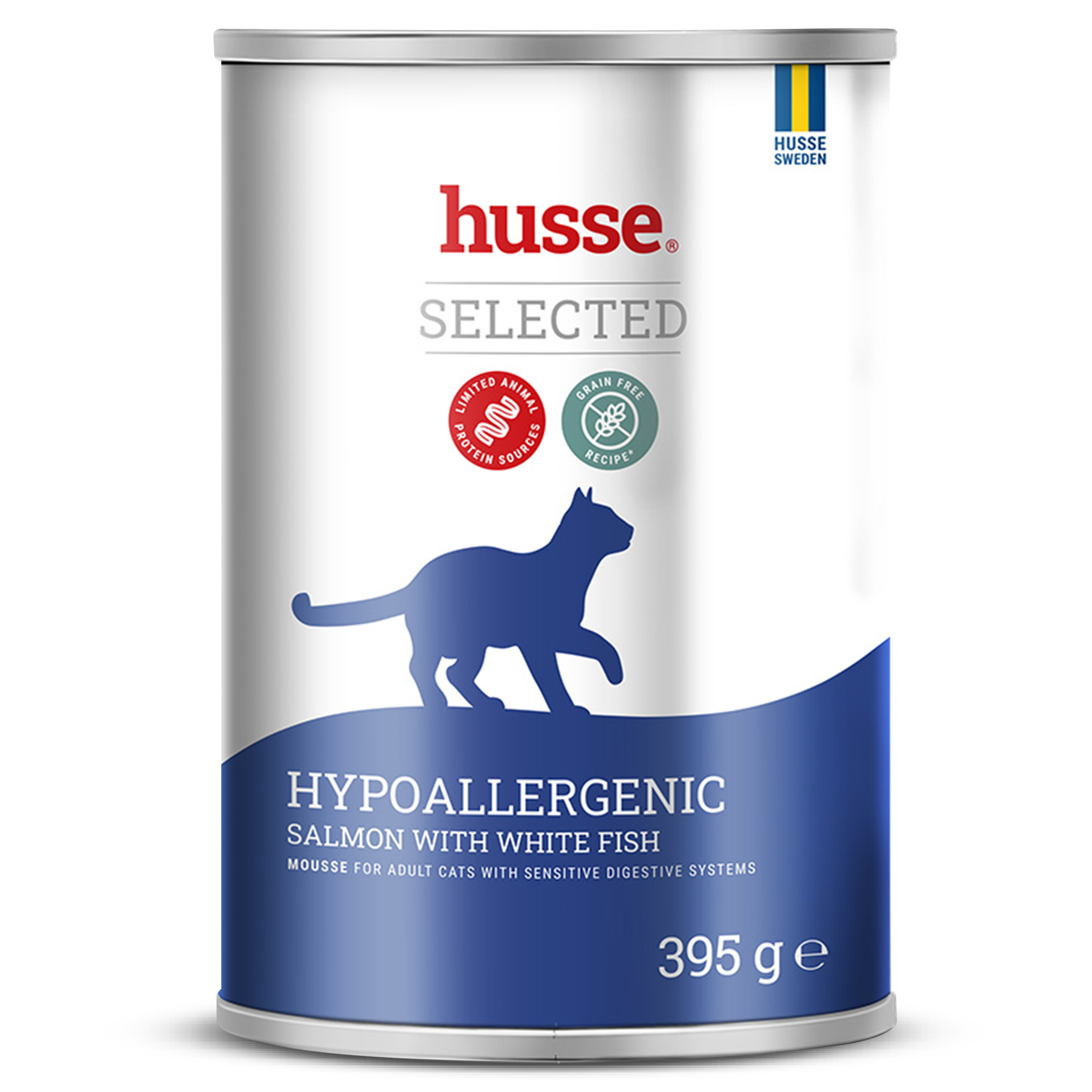 Hypoallergenic, łosoś z białą rybą | 12 puszek zniewalającego musu z łososia