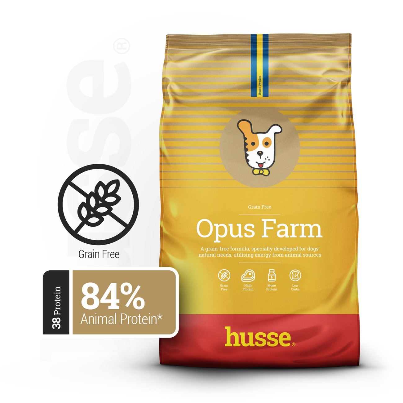 Croquettes Sans Céréales pour Chiens Sensibles | Opus Farm - 12 kg