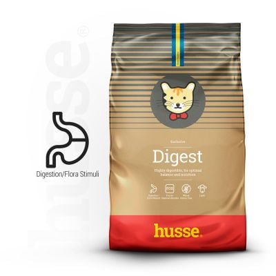 Exclusive Digest, 2kg - Husse Natural Complete Adult Delicious Dry Cat Food Lamb & Rice Hypoallergenic