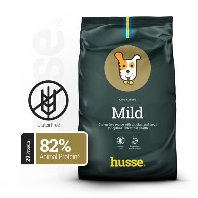 Mild, 12kg - Husse Natural Complete Dry Dog Food Cold Pressed Chicken & Trout Gluten-Free Hypoallergenic