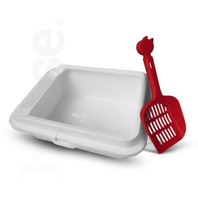 Cat Litter Tray & Scoop, pack | Litter pan & accessory for easy & efficient cleaning