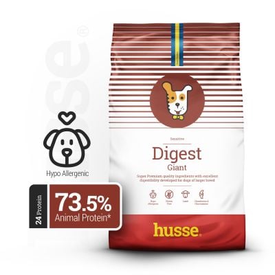 Sensitive Digest Giant, 12.5kg - Husse Large Breed Natural Complete Adult Dry Dog Food Lamb & Rice Gluten-Free Hypoallergenic