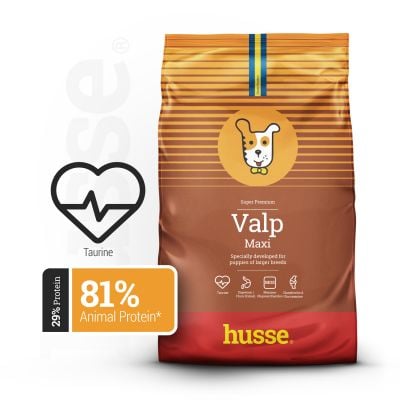 Valp Maxi, 12kg - Husse Large Breed Natural Complete Puppy Dry Dog Food Chicken Based